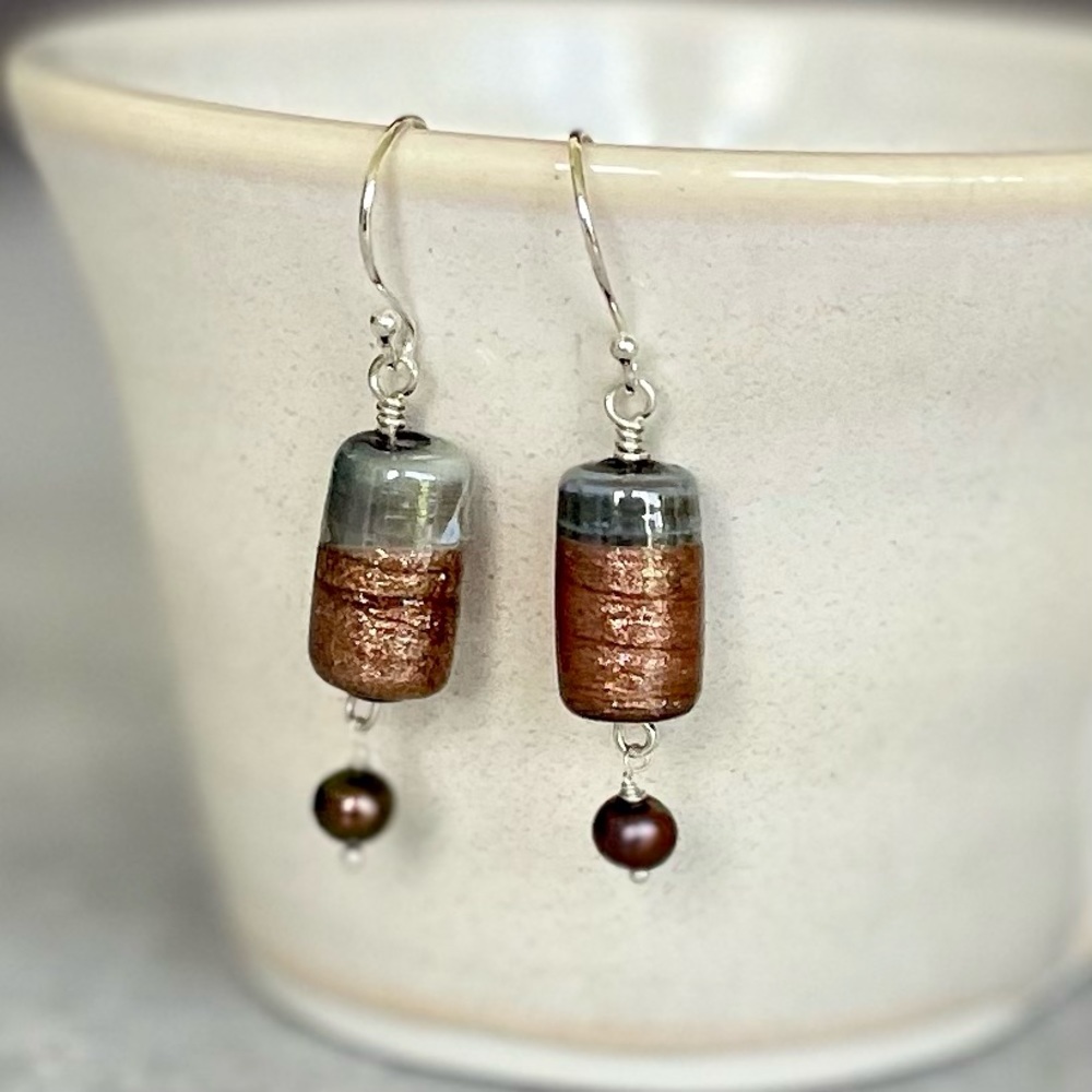 Hand blown glass earrings